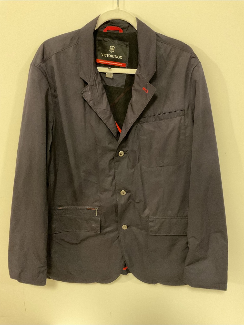 Victorinox Men’s black  Lightweight Casual Shirt Jacket with Red Trim